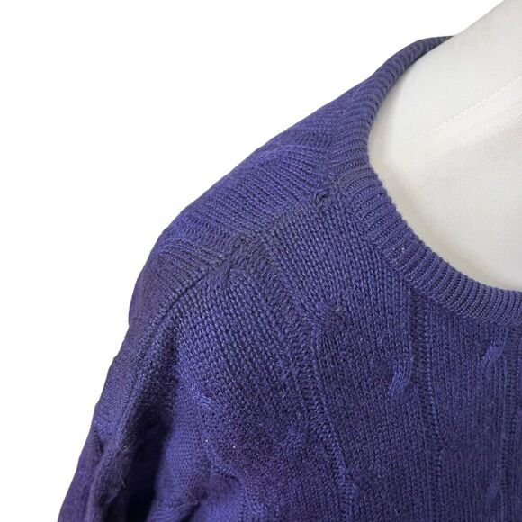 Vintage Diane Von Furstenberg Cable Knit Sweater Purple Pullover Women’s Size S - Picture 10 of 10